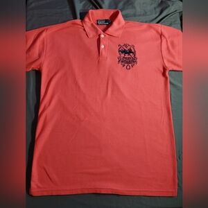 Ralph Lauren Triple Pony Number 5 On Sleeve Horse Racing On Back